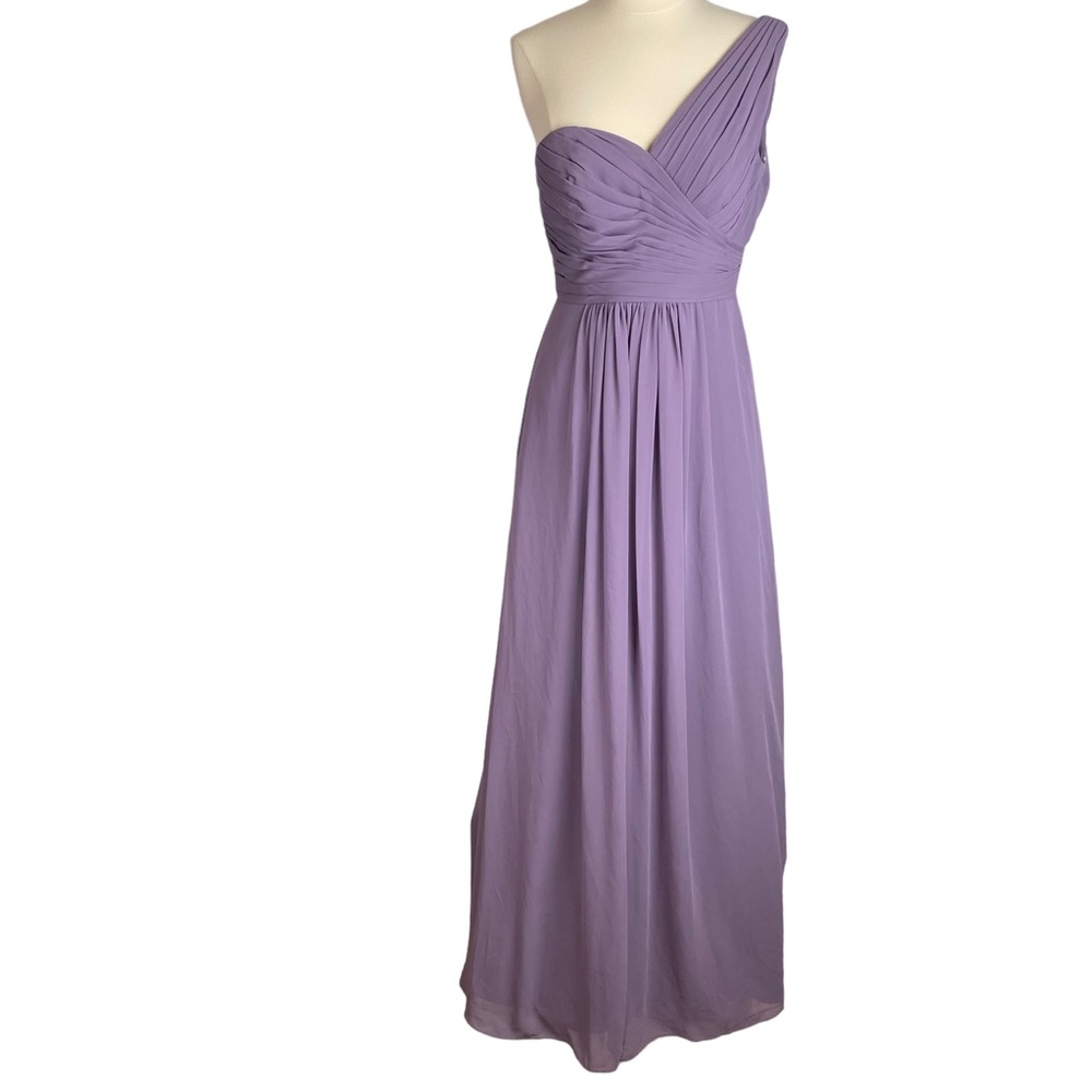 Bill Levkoff Purple One Shoulder Bridesmaid Dress Size 8